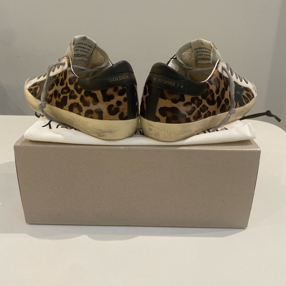 Golden Goose Superstar Sneaker in Leopard/Black Leather sz 37 New in Box - Picture 6 of 11